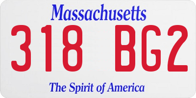 MA license plate 318BG2