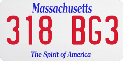 MA license plate 318BG3
