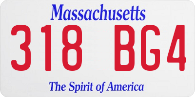 MA license plate 318BG4