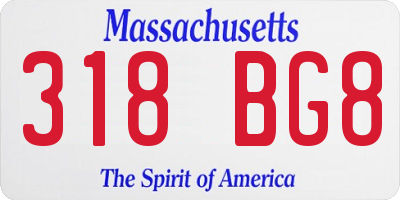 MA license plate 318BG8