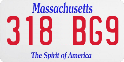 MA license plate 318BG9