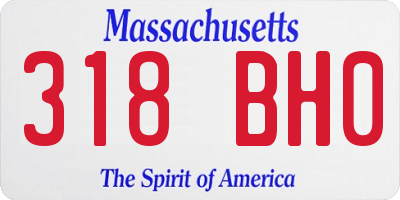 MA license plate 318BH0