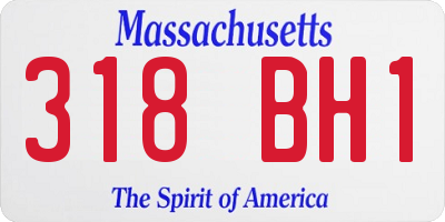 MA license plate 318BH1