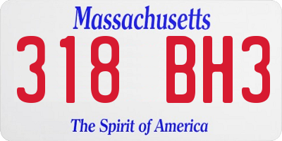 MA license plate 318BH3