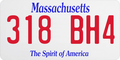 MA license plate 318BH4