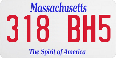 MA license plate 318BH5