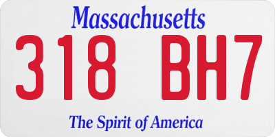 MA license plate 318BH7
