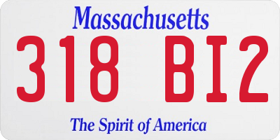MA license plate 318BI2