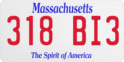 MA license plate 318BI3