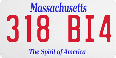 MA license plate 318BI4