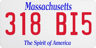 MA license plate 318BI5