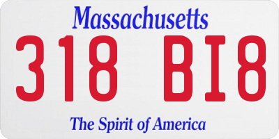 MA license plate 318BI8