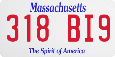MA license plate 318BI9
