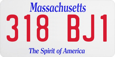 MA license plate 318BJ1