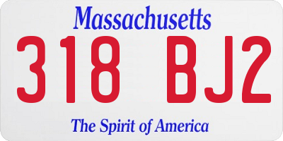 MA license plate 318BJ2