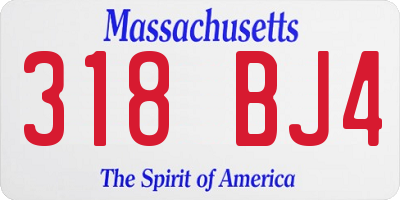 MA license plate 318BJ4