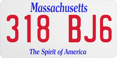 MA license plate 318BJ6