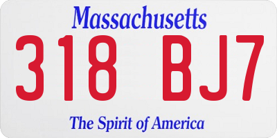 MA license plate 318BJ7