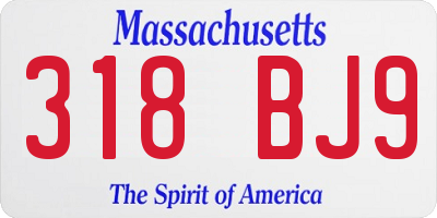 MA license plate 318BJ9