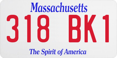 MA license plate 318BK1