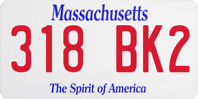 MA license plate 318BK2