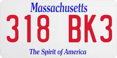 MA license plate 318BK3