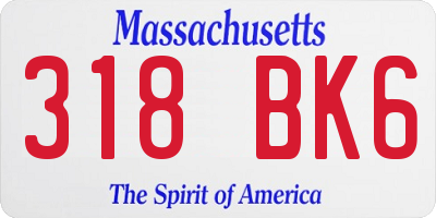 MA license plate 318BK6