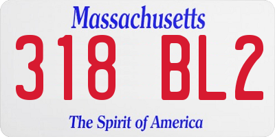MA license plate 318BL2