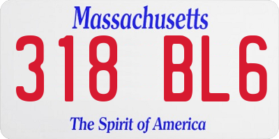 MA license plate 318BL6