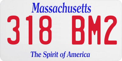 MA license plate 318BM2