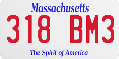MA license plate 318BM3