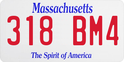 MA license plate 318BM4
