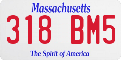 MA license plate 318BM5