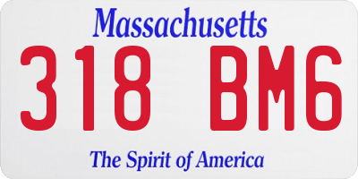 MA license plate 318BM6