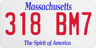 MA license plate 318BM7
