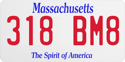 MA license plate 318BM8