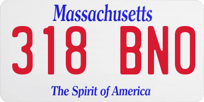 MA license plate 318BN0
