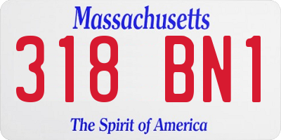 MA license plate 318BN1