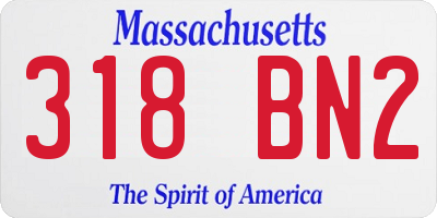 MA license plate 318BN2