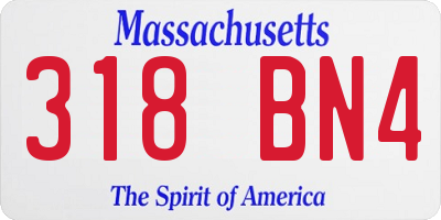 MA license plate 318BN4