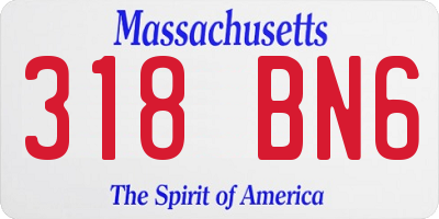 MA license plate 318BN6