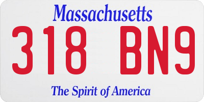 MA license plate 318BN9