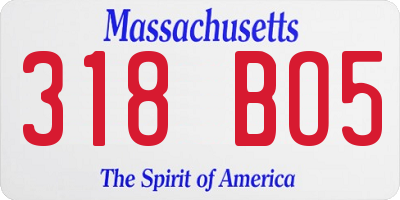 MA license plate 318BO5
