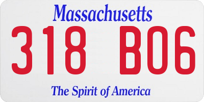 MA license plate 318BO6