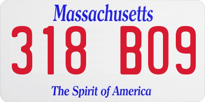 MA license plate 318BO9