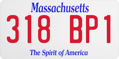MA license plate 318BP1