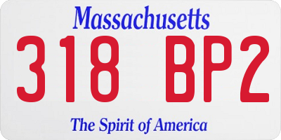 MA license plate 318BP2