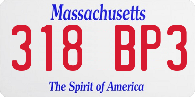 MA license plate 318BP3