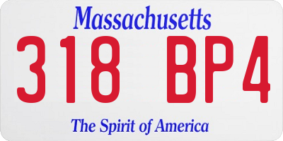 MA license plate 318BP4