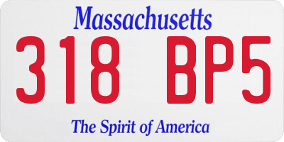 MA license plate 318BP5